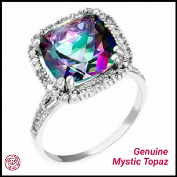 Genuine MYSTIC FIRE TOPAZ Ring - Picture 1 of 7